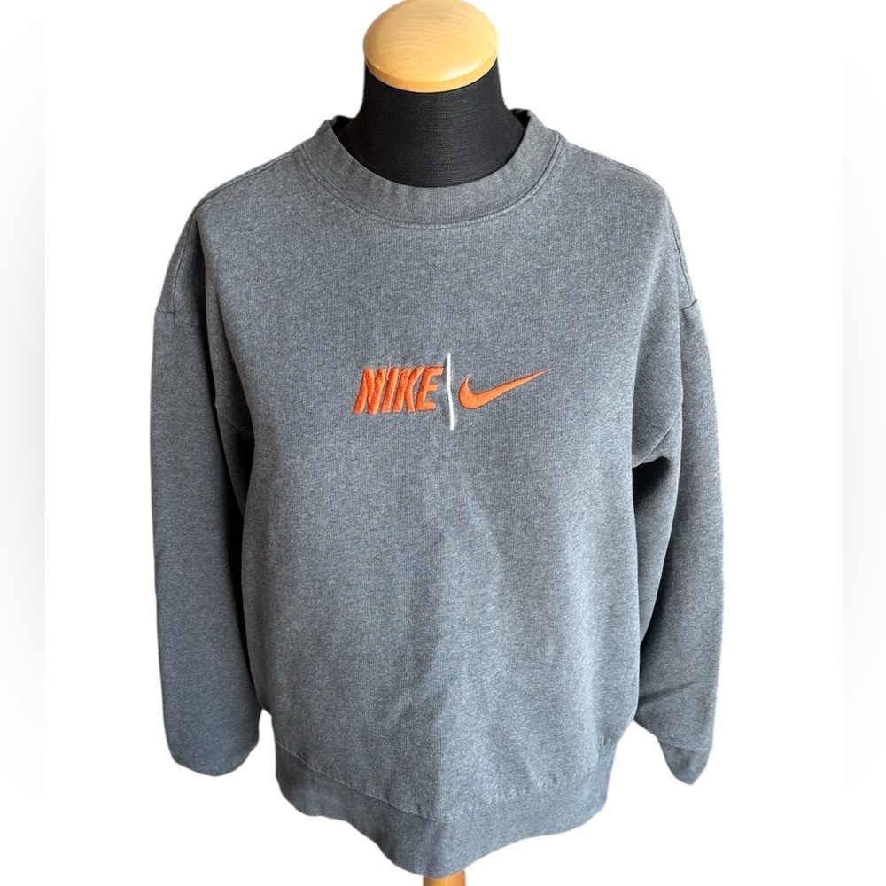 Nike Sweater Crewneck Pullover Gray Cotton Unisex Size M